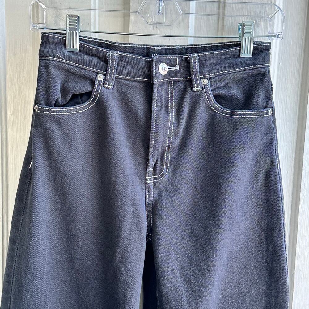 Divided by H&M Black Contrast Stitch Wide Leg Jeans | Size 4 - Picture 3 of 8